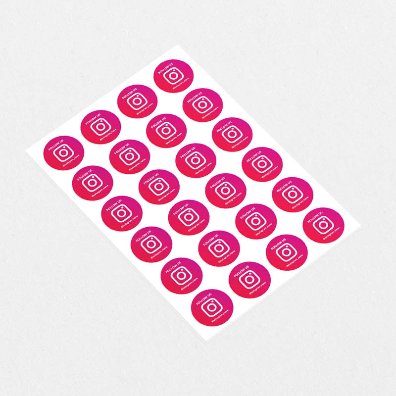 Custom Instagram Circle Sticker Sheet A4