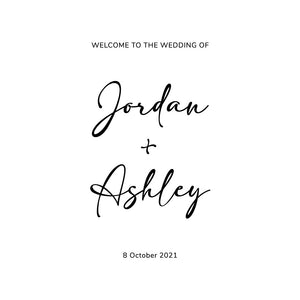 Personalised Welcome To The Wedding Sticker | Name + Name Text (Decal Only)