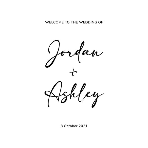 Personalised Welcome To The Wedding Sticker | Name + Name Text (Decal Only)