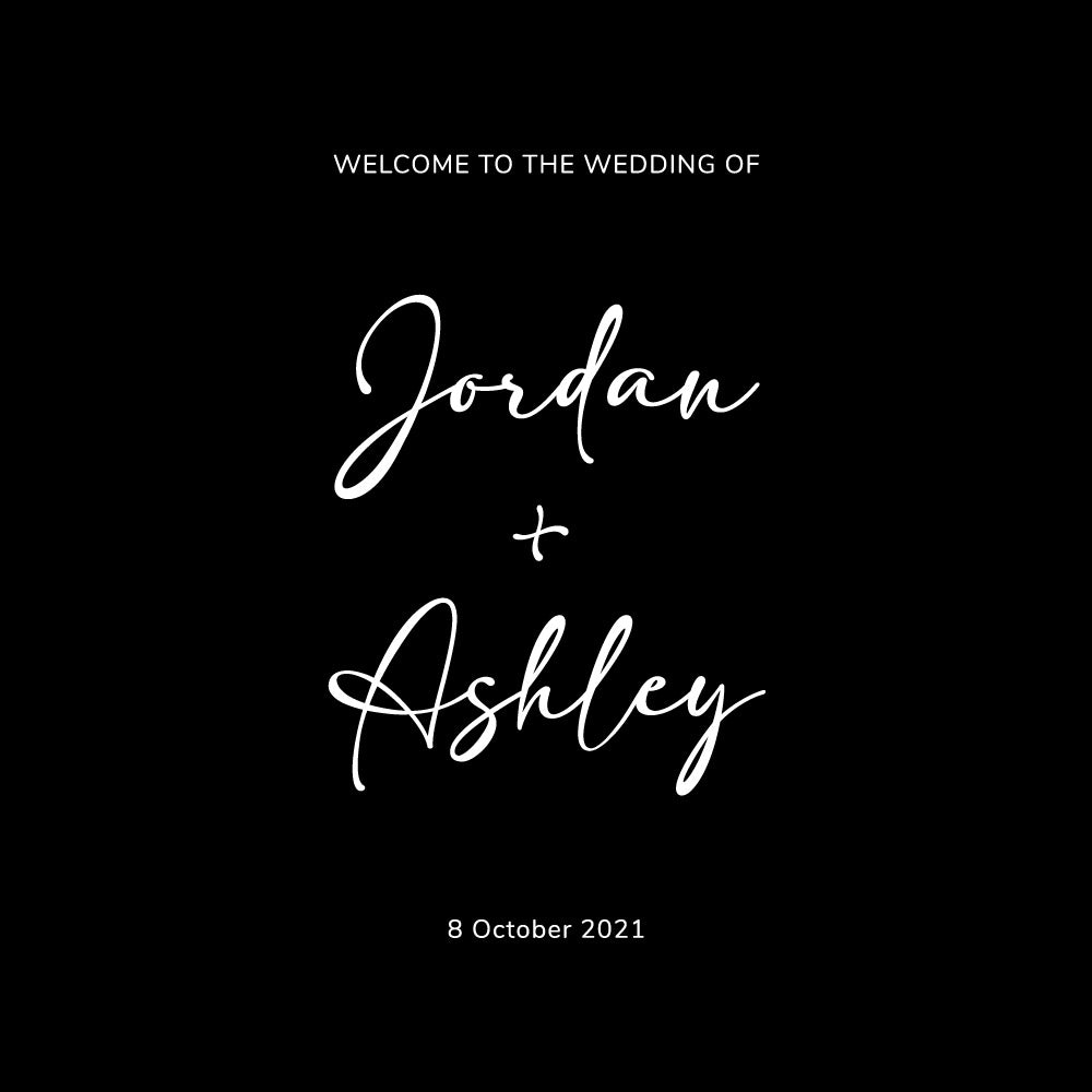 Personalised Welcome To The Wedding Sticker | Name + Name Text (Decal Only)