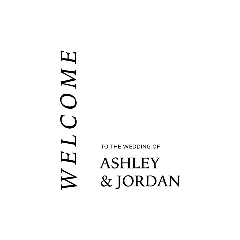Welcome To The Wedding Of Couple's Name (Decal Only)