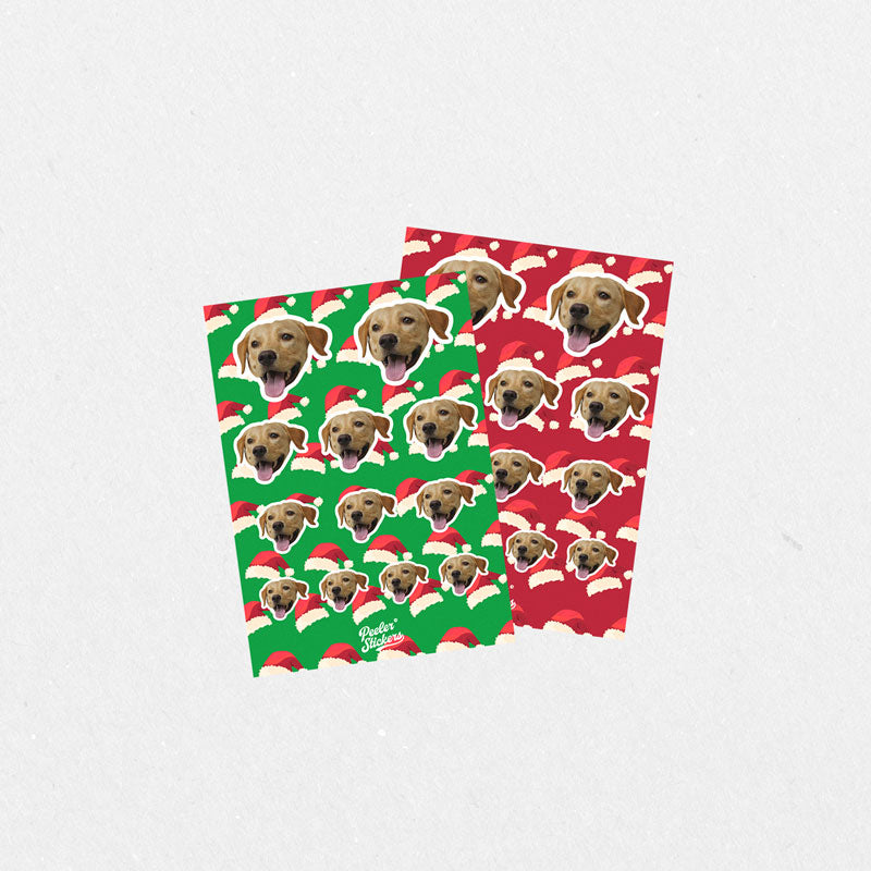 Christmas Hat Pattern - Custom Pet Sticker Sheet (Includes 12 Stickers)