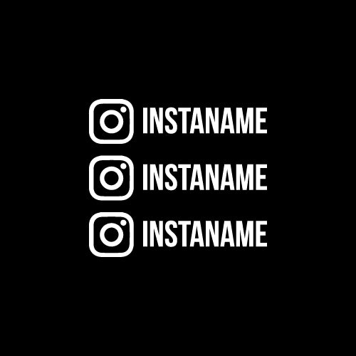 x3 PERSONALISED INSTAGRAM NAME Decal Sticker