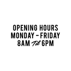 Personalised Opening Hours Sticker