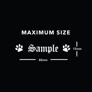 PERSONALISED PET NAME BOWL 2 PAWS Decal Sticker - Pet Stickers Australia
