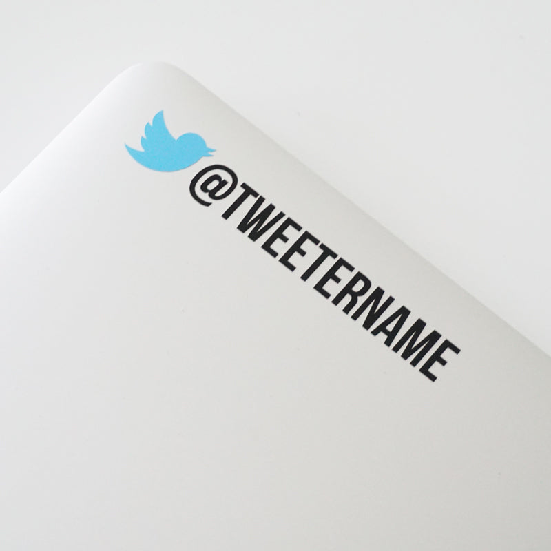 PERSONALISED TWITTER NAME Decal Sticker | Peeler Stickers