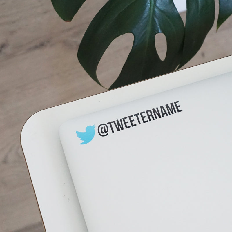 PERSONALISED TWITTER NAME Decal Sticker