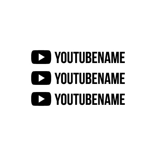 x3 PERSONALISED YOUTUBE NAME Decal Sticker
