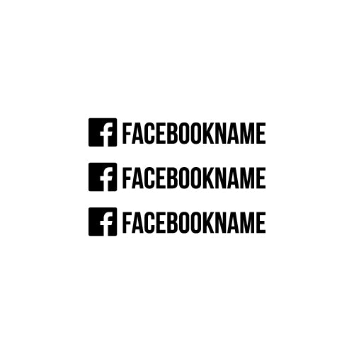 x3 PERSONALISED FACEBOOK NAME Decal Sticker
