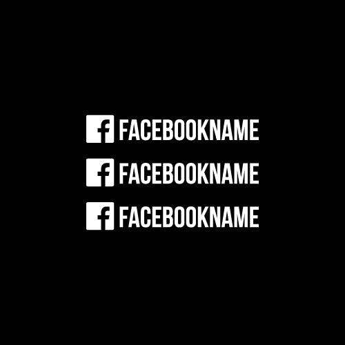 x3 PERSONALISED FACEBOOK NAME Decal Sticker