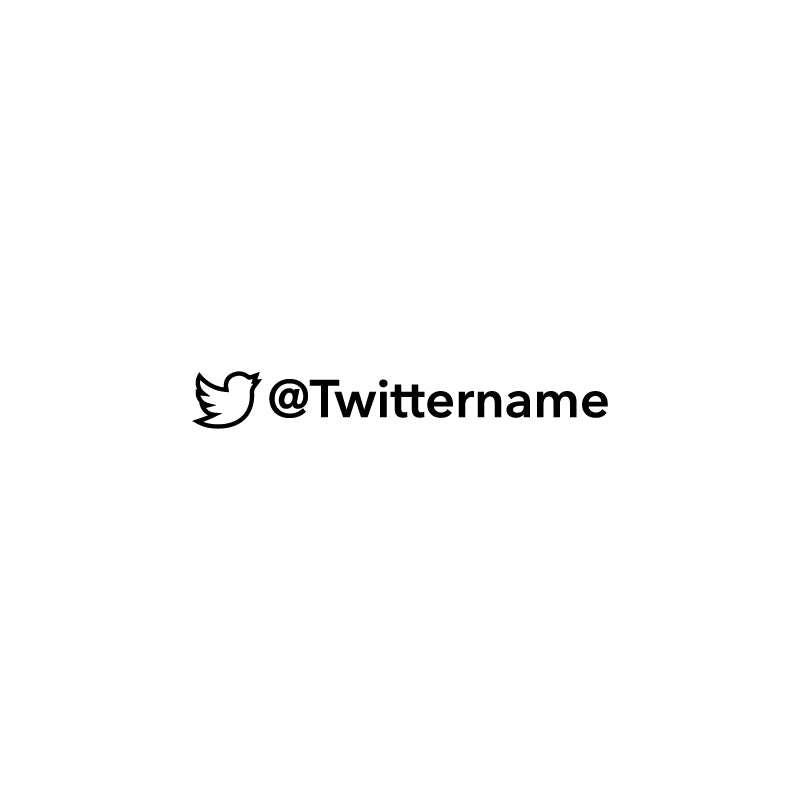 PERSONALISED Twitter Username Line Icon Decal Sticker