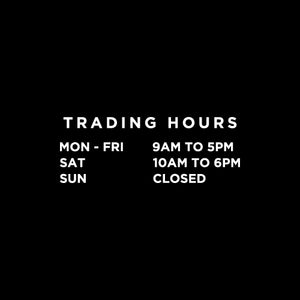 Personalised Trading Hours Sticker