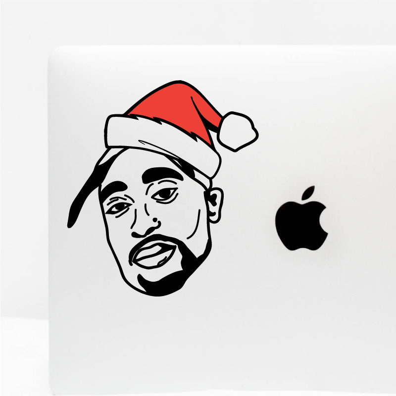 CHRISTMAS HAT TUPAC Decal Sticker