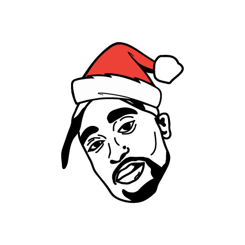 CHRISTMAS HAT TUPAC Decal Sticker
